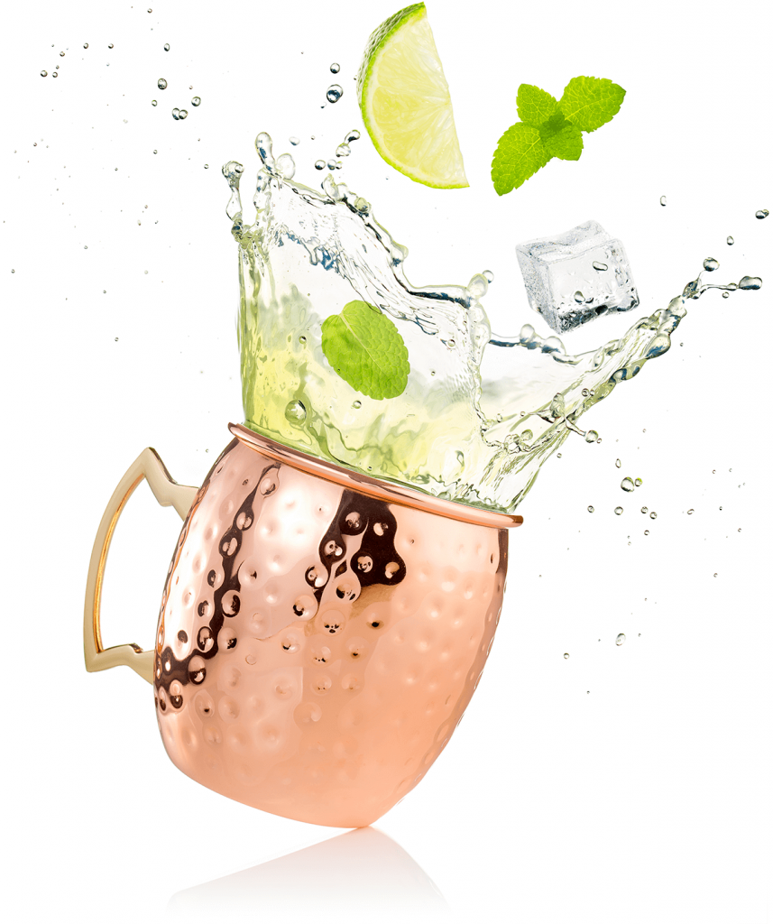 Foto congelata di un cocktail moscow mule